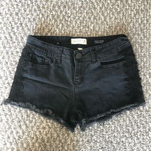 Black Denim Shorts